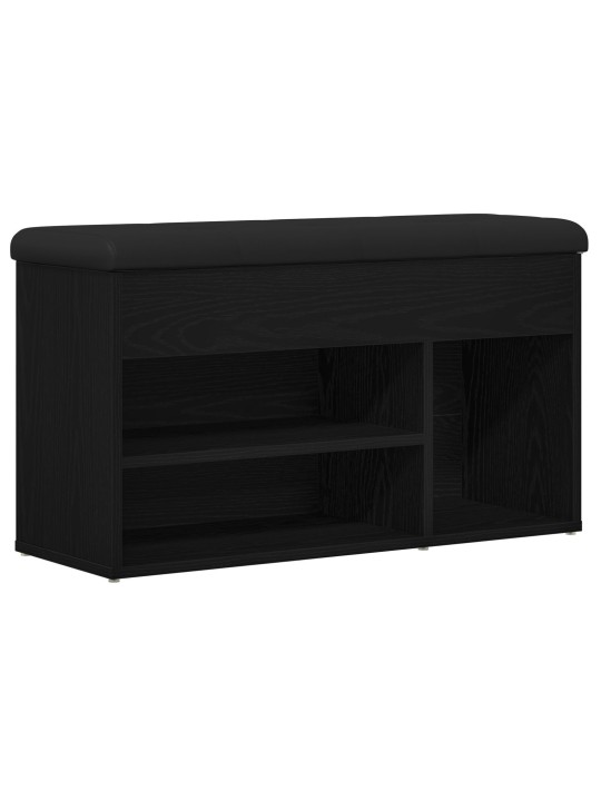 Säilytyspenkki musta tammi 80x30x45 cm tekokuitu