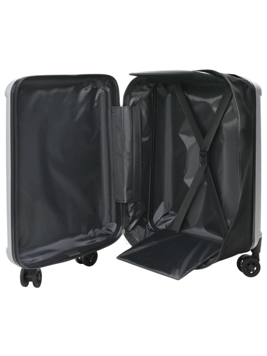 Taitettava matkalaukku kovakotelo 24'' hopea 43x27x66 cm abs