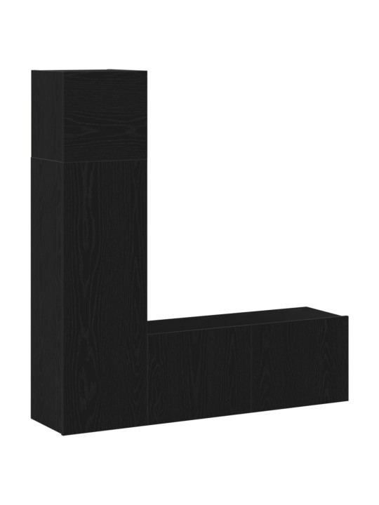 3-osainen tv-kaappisarja musta tammi laminaatti