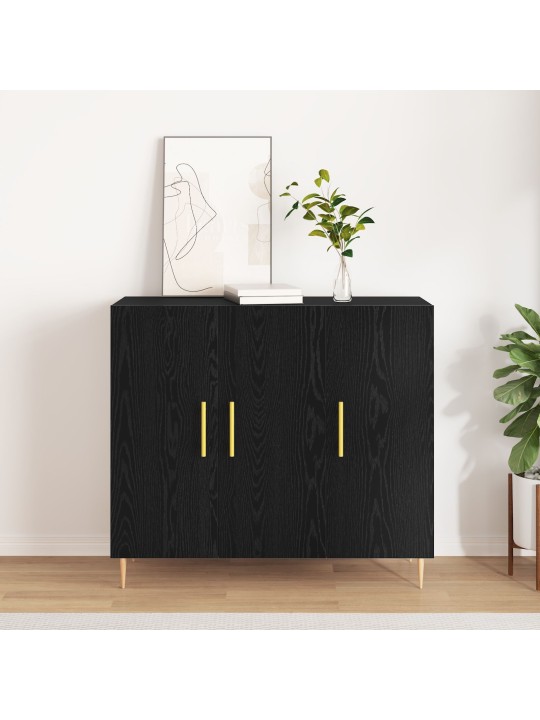Mustan tammen sivupöytä 90x34x80 cm keinokuitua