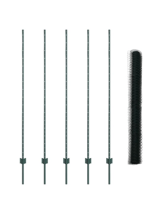 Aitatolpat 5 kpl u-kanava vihreä 150 cm teräs