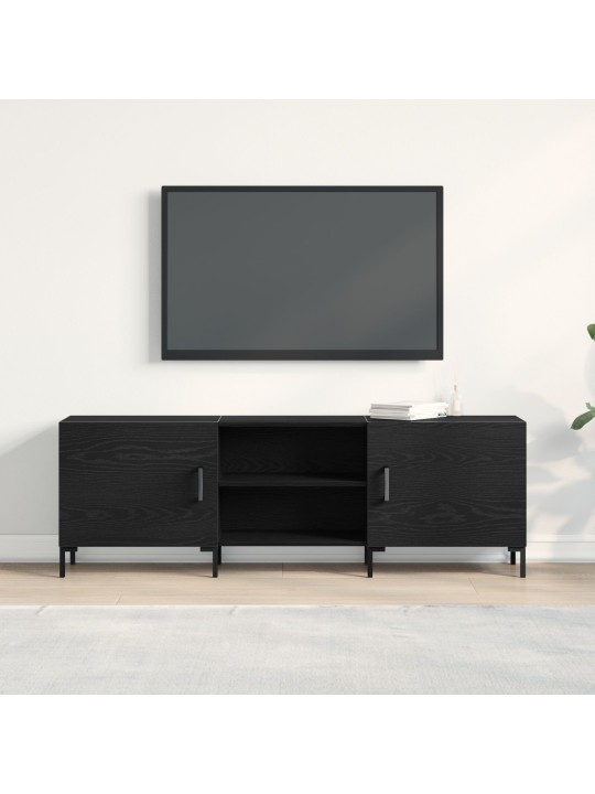 Tv-kaappi musta tammi 150x30x50 cm tekninen puu