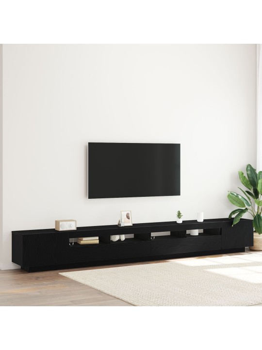 Tv-taso led-valoilla musta tammi 300x35x40 cm tekopuu