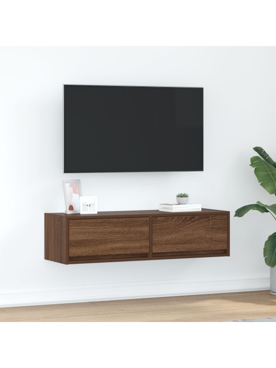Tv-kaappi ruskea tammi 100x31x25,5 cm tekninen puu