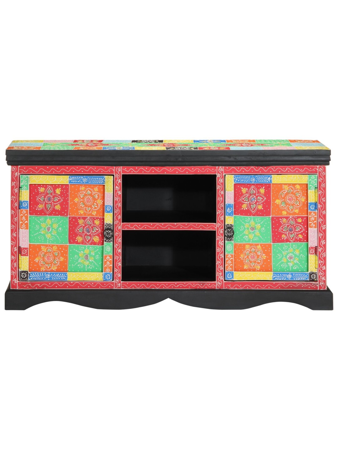 Tv-taso monivärinen 100x35x50 cm kiinteä mango