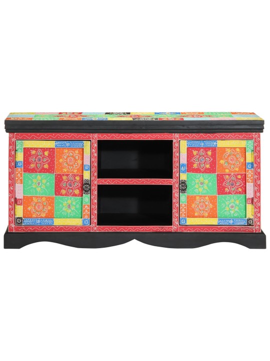 Tv-taso monivärinen 100x35x50 cm kiinteä mango