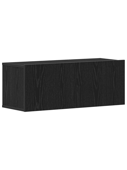 Tv-seinäkkaapit (2 kpl) - musta tammi, 80x30x30 cm, teknisestä puusta