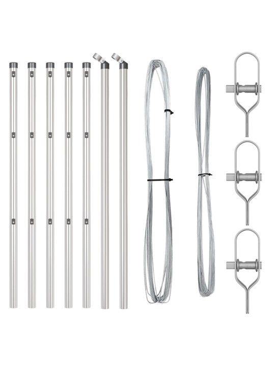 Aidan pylväät 7 kpl ø32 mm 100 cm galvanoitu teräs