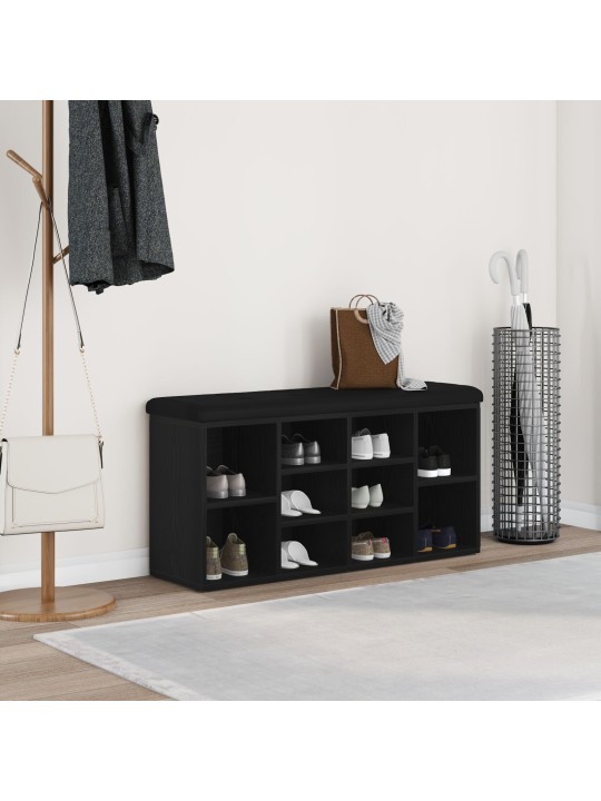 Säilytyspenkki musta tammi 100x30x48 cm tekninen puu