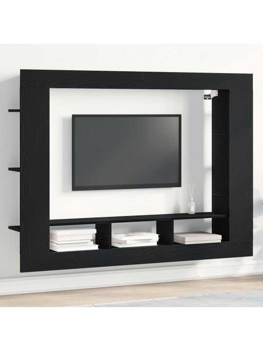Tv-kaappi seinäasennettava musta tammi 152x22x113 cm