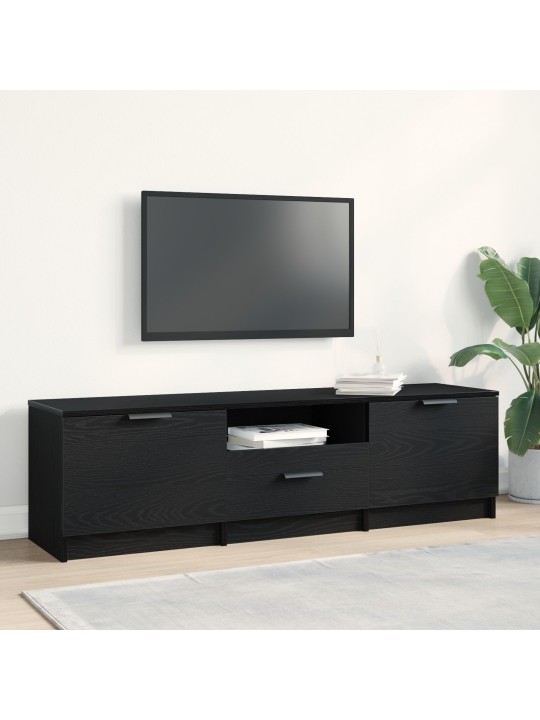 Tv-tason - musta tammi - 140x35x40 cm - valmistettu teknillisestä puusta