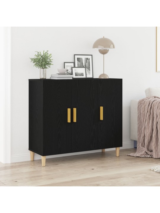 Kaappi musta tammi 90x34x80 cm tekninen puu
