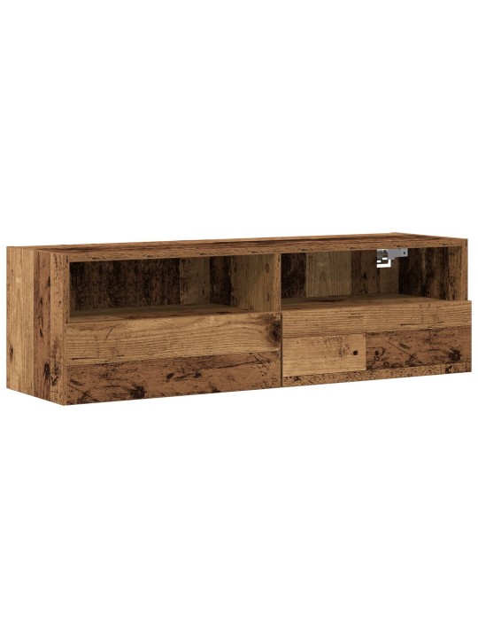 Tv-seinäkaappi vanha puu 100x30x30 cm tekninen puu