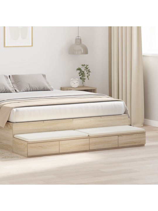 Vuode laatikot sonoma tammi 160x36,5x16,5 cm teknisestä puusta