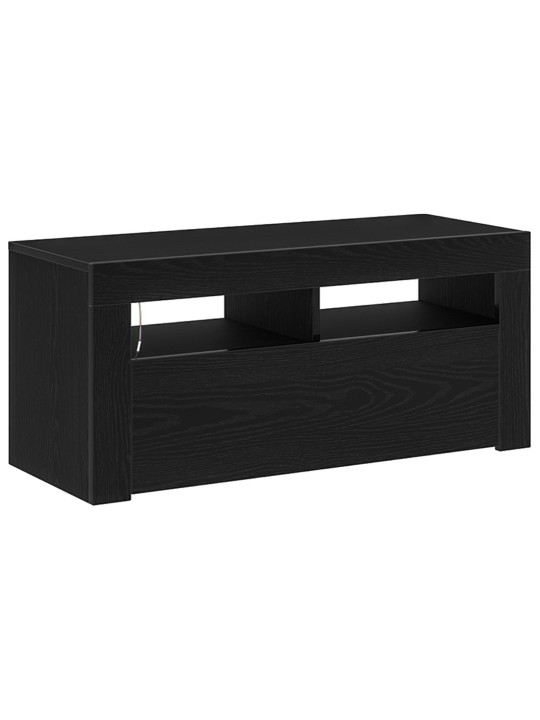 Tv-taso led-valoilla musta tammi 90x35x40 cm tekninen puu