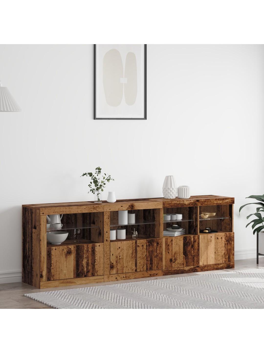Kaari led-valoilla vanhasta puusta 202x37x67 cm
