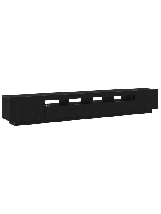 Tv-taso led-valoilla, musta tammi, 260x35x40 cm, teknistä puuta