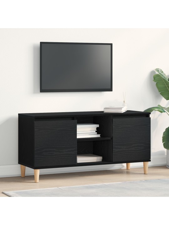 Tv-teline puujaloin musta tammi 102x35x50 cm