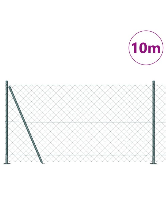 Ketjuverkkoaita 7 laippa-pylväillä 1.2x10 m galvanoidusta teräksestä