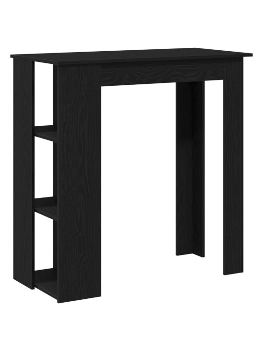 Baaripöytä hyllyllä - musta tammi, 102x50x103.5 cm, valmistettu engineers-edestä