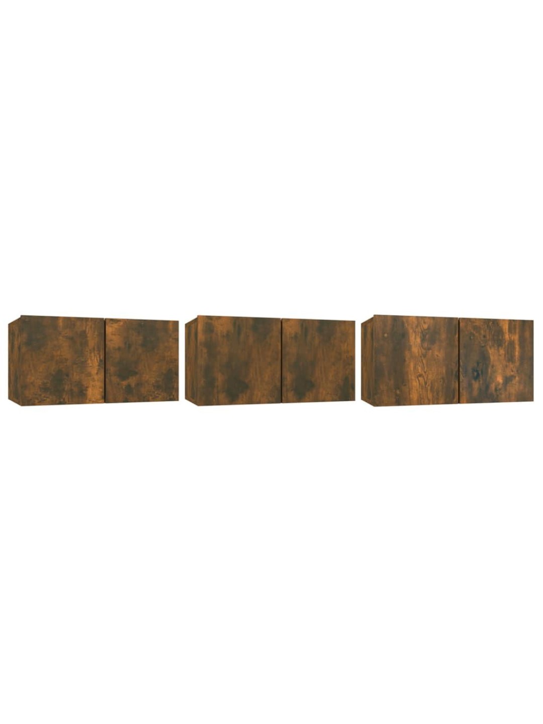 Seinäkiinnitettävät tv-kaapit 3 kpl savutammi 60x30x30 cm