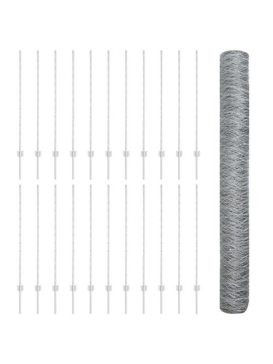 Aitapostit 22 kpl u-kanava 120 cm galvanoitu teräs