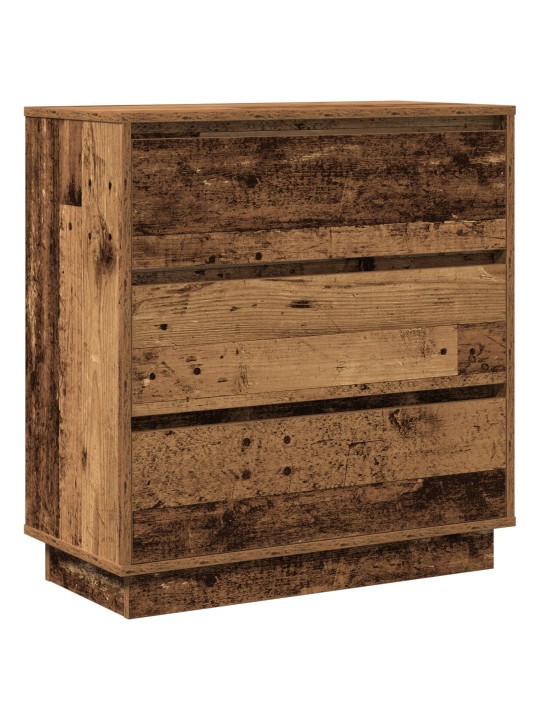 Yöpöytä led-valolla vanha puu 71x34,5x75 cm