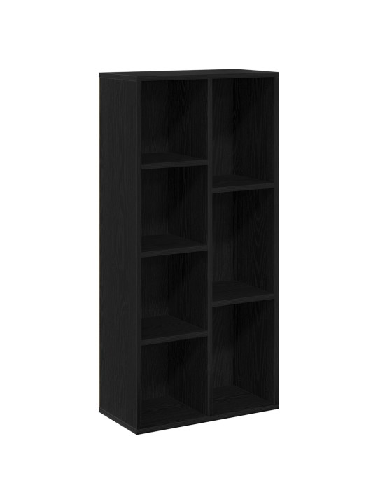 Kirjahylly musta tammi 50x25x105 cm tekninen puu