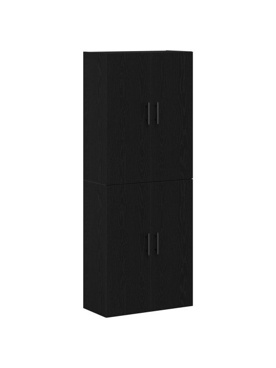 Kaapit 2 kpl musta tammi 69,5x34x180 cm tekninen puu