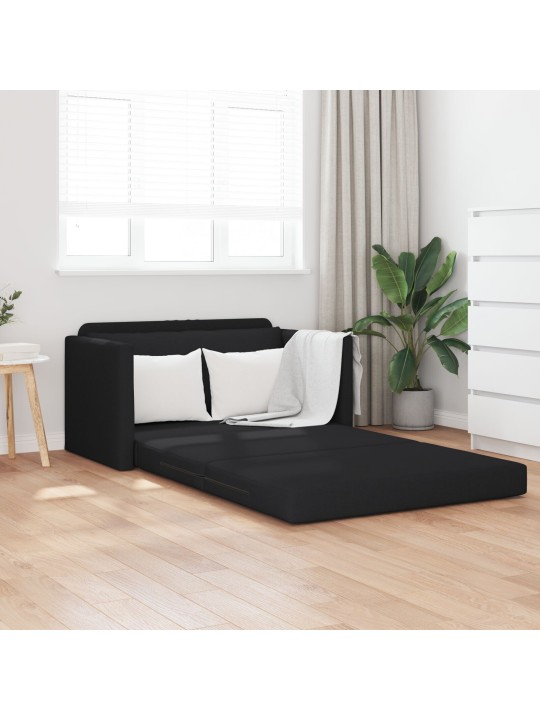 Lattiavuodesohva 2-in-1 musta 124x71x78 cm kangas