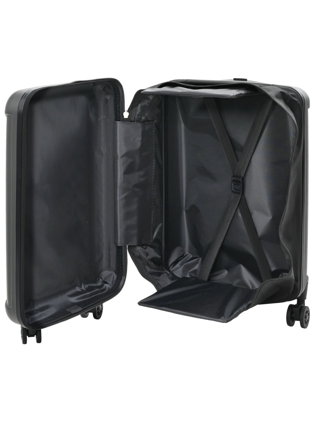 Kokoontaitettava kovakourinen matkalaukku 20'' tummanharmaa 34x23x55.5 cm abs