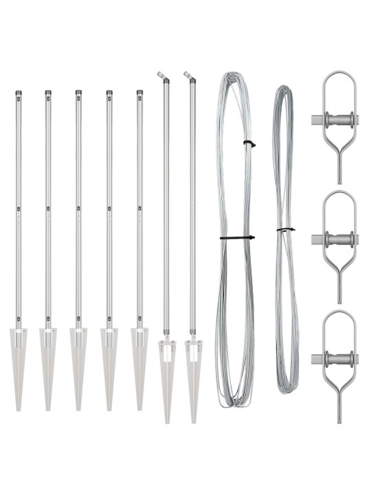 Aitapostit teräksiset 7 kpl ø32 mm 180 cm galvanoitu