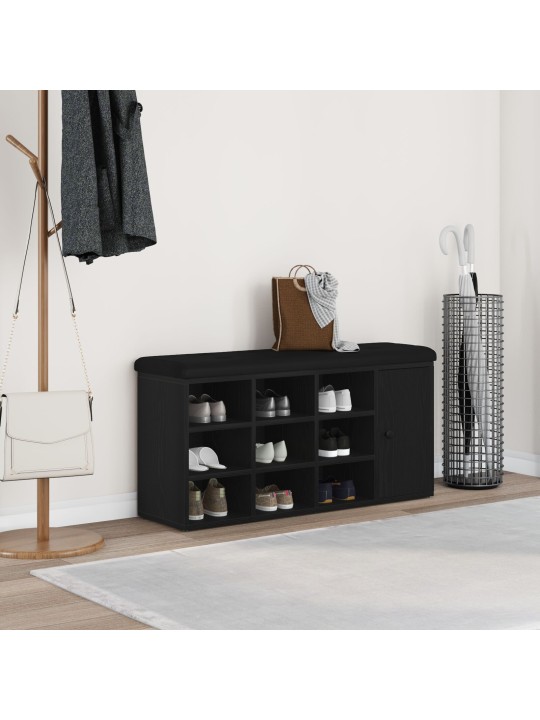 Säilytyspenkki musta tammi 100x30x48 cm insinööripuu