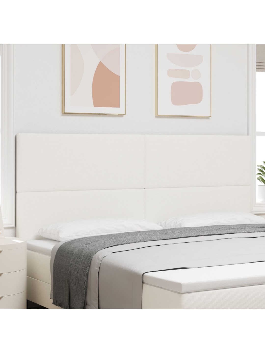 Led-pääty, 100 cm, cream, corduroy-kangasta
