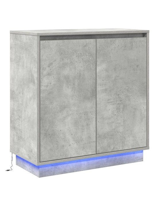 Sivupöytä led-valoilla, betoni harmaa 71x34,5x75 cm tekopuu