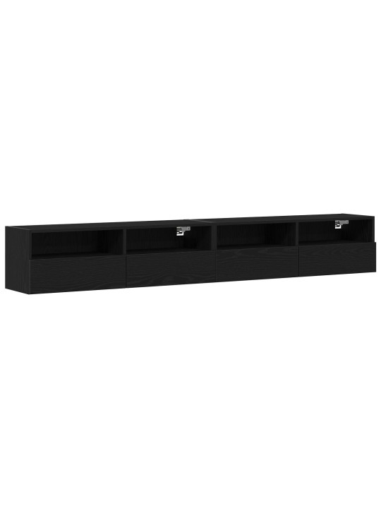 Tv-seinäkaapit 2 kpl musta tammi 100x30x30 cm tekninen puu