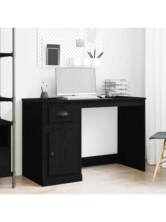Pöytä säilytyksellä musta tammi 50x115x75 cm lastulevy