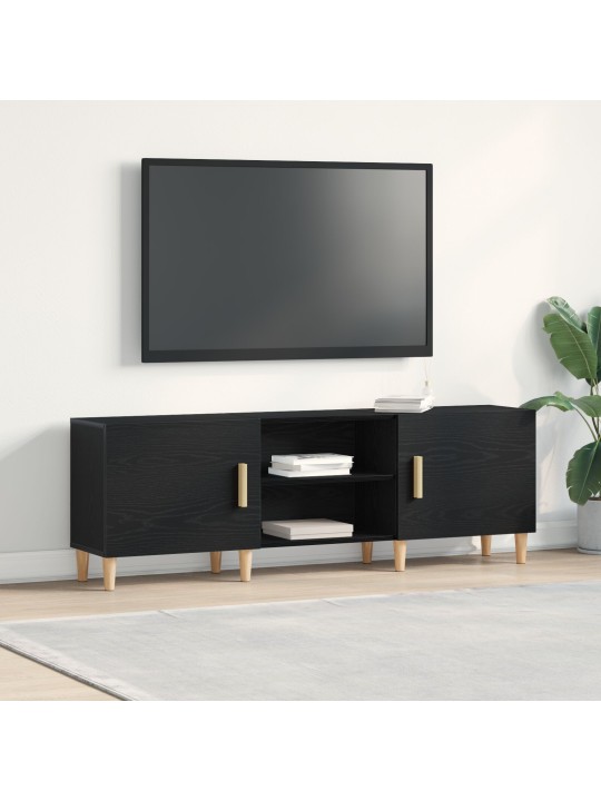 Tv-taso - musta tammi, 150x30x50 cm, tehty teknisestä puusta