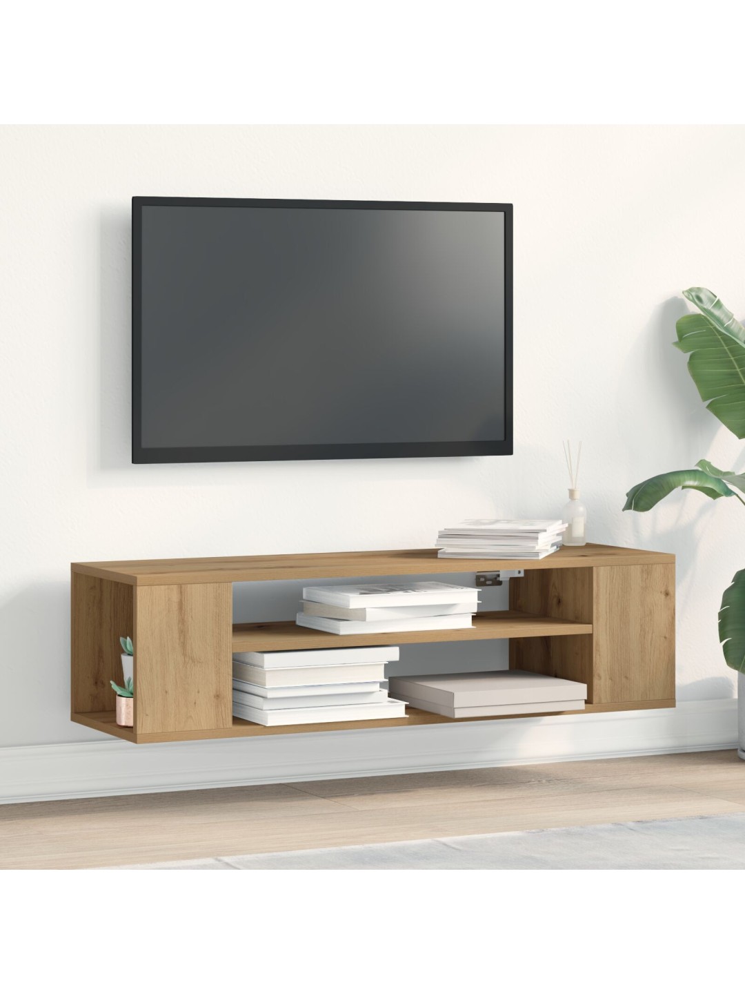 Seinälle kiinnitettävä tv-kaappi artisan tammi 100x30x26,5 cm tekninen puu
