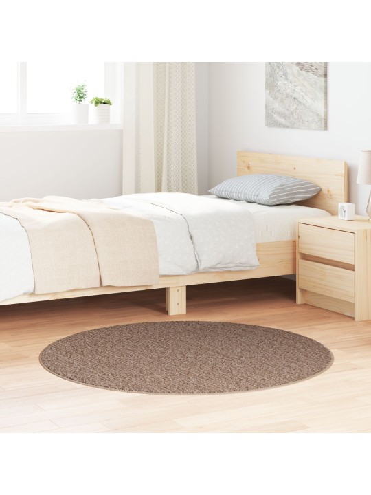 Karvamatto kumipohjalla ruskea ø120 cm
