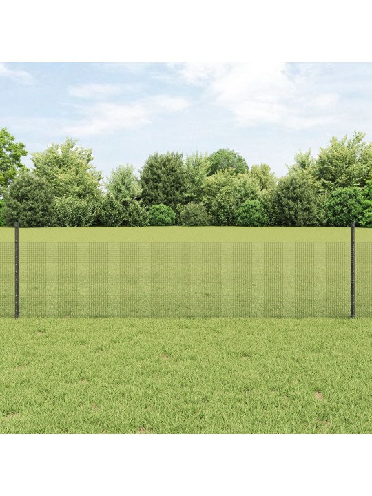 Hitsaustuottettu aita, jossa 22 u-pylvästä, harmaa 0.5x50 m teräs