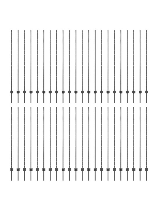 Aitalistat 88 kpl u-muotoinen harmaa 200 cm teräs