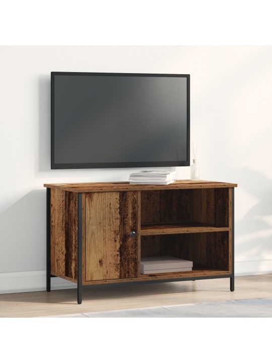 Tv kaappi vanha puu 80x40x50 cm engineering puu ja teräs