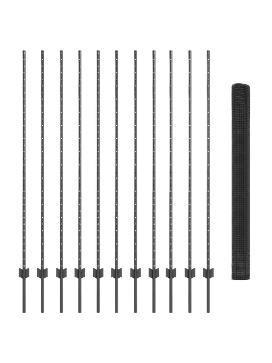 Hitsaustekniikan aita 22 u-pylväillä harmaa 1.6x25 m teräs