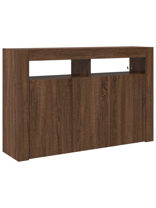 Pöytäkaappi ruskea tammi viilupuu 116 x 30 x 75 cm pöytäkaappi