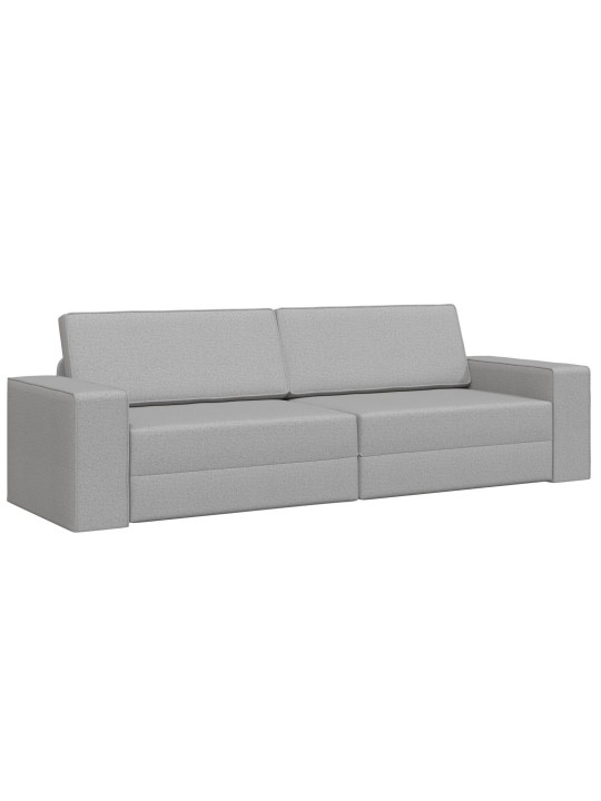 Lattiasohva-sänky 2-in-1 pilvimäinen harmaa 245x150x60.5 cm kangas