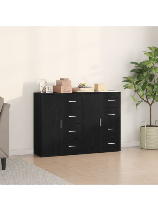 Sivupöydät 2 kpl musta tammi 60x31x84 cm tekninen puu