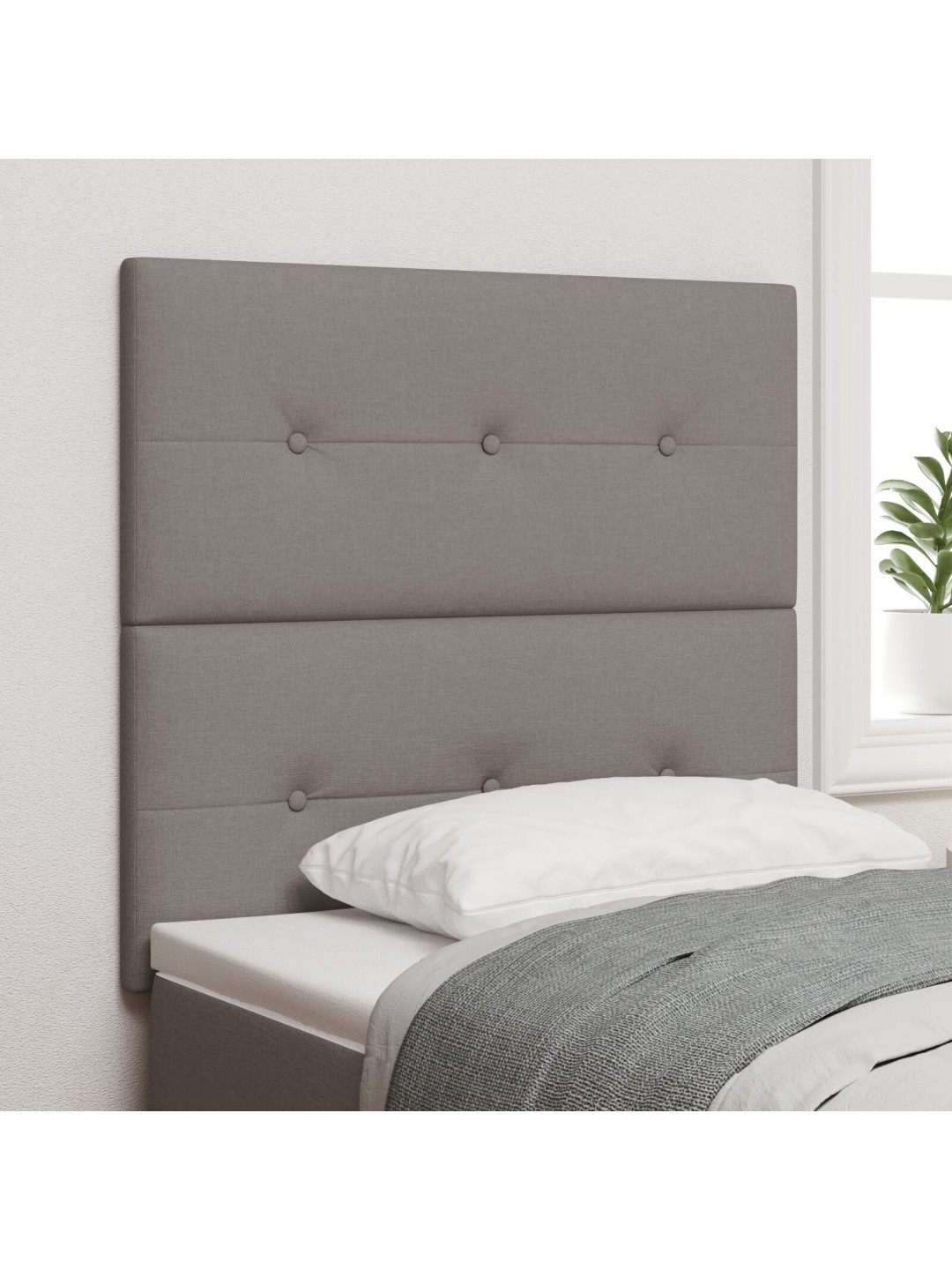 Pääty napitettu taupe 100 cm kangas