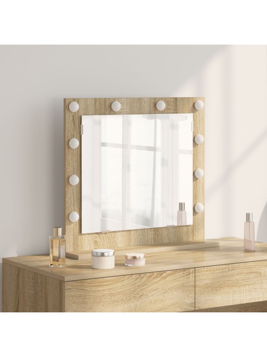 Peili led-valoilla sonoma tammi 60x55x18 cm