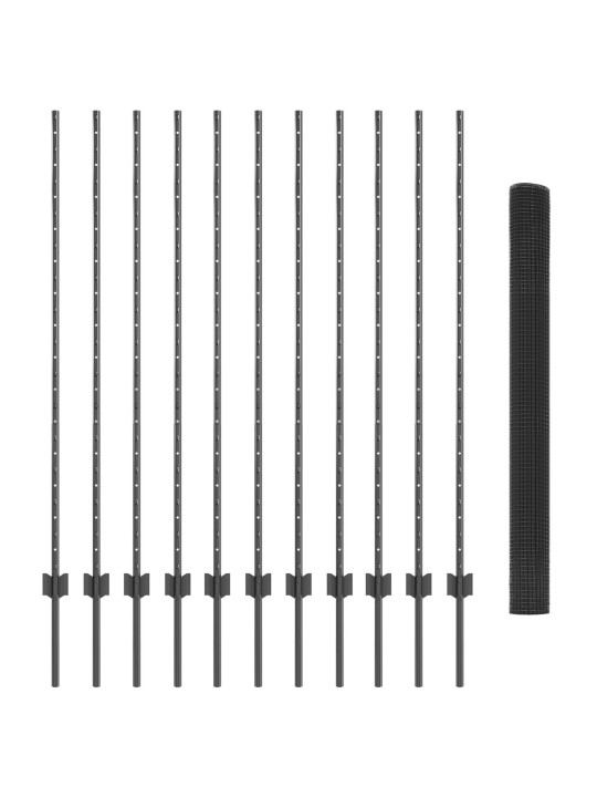 Hitsattu metalliverkkoaita 22 u-pilarilla harmaa 1.4x25 m teräs